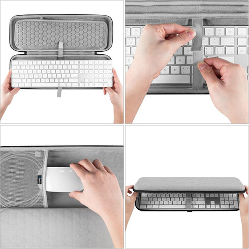 Geekria Hard Shell Protective Keyboard Carrying Case, Compatible with Magic Keyboard & Magic Mouse Combo