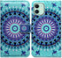 Green Mandala Design Case for iPhone 11, Flip Leather Wallet Cover with Credit Card Slot and Kickstand