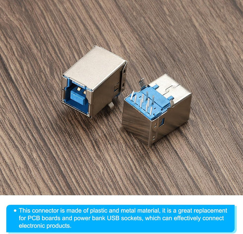 PATIKIL USB Connector 3.0 Type B 9Pin Female 90 Degree Jack, Solder USB Repair Replacement Adapter Pack of 2