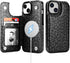HAOPINSH for iPhone 15 Case Wallet Compatible with MagSafe Wireless Charging, Black Leopard