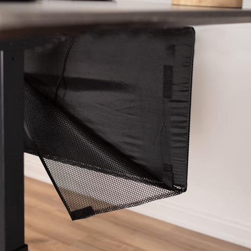 VIVO 30 Inch Clamp-on Privacy and Cable Management Organizer Sleeve, Wire Hider Kit Panel System, Desk Skirt (Black)