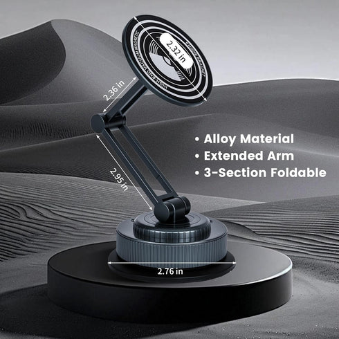 PIEPIE 360 Magnetic Car Phone Holder Mount Heavy Duty Metal Dash/Windshield Large Suction Cup for Non-Smooth