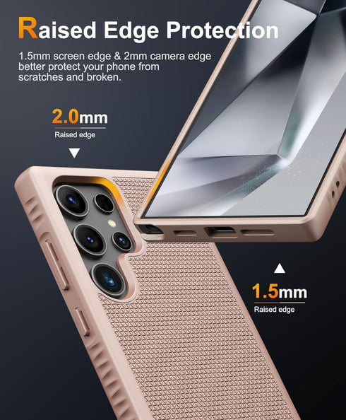 Samsung Galaxy S24 Ultra Slim Fit Case with Kickstand, Shockproof Military Grade, 6.8", Rose Gold