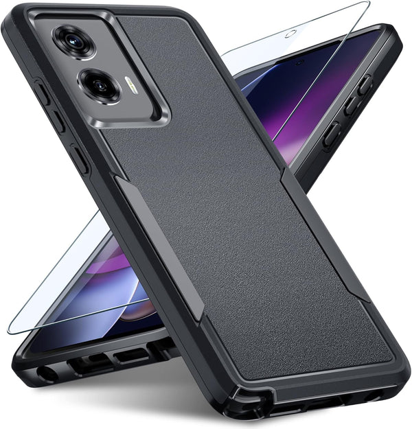 for Motorola Moto G Stylus 5G 2024 Case with Tempered Glass Screen Protector, Heavy Duty Rugged Protective Cover