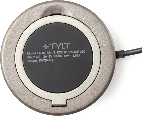TYLT MagSafe Charger Ring Stand, 15W Fast Magnetic Wireless Charging Pad for iPhone 15/14/13/12, 4ft USB-C