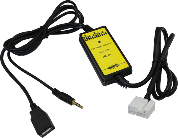 USB Aux Interface Adapter Charge Cable for Honda Accord, CRV, Pilot, Odyssey, Civic, and More