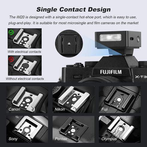 GODOX iM20 470mAh 440 5 zve10 zv1 gr3 Mini Flash for Camera with Battery Full-Power Flash Levels Mini Flash Speedlite