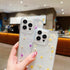 iPhone 15 Plus Flower Case: Soft Clear Rubber with Real Flowers, Glitter Floral Design, Yellow Cover for Girls.