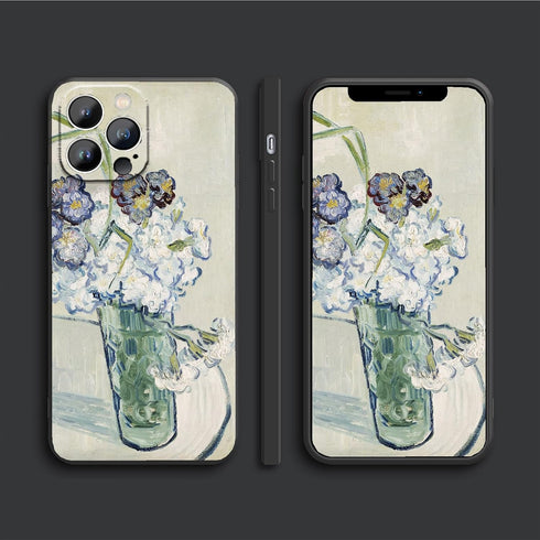 Van Gogh Carnations Glass Case for iPhone 13 - Thin Soft TPU Phone Cover