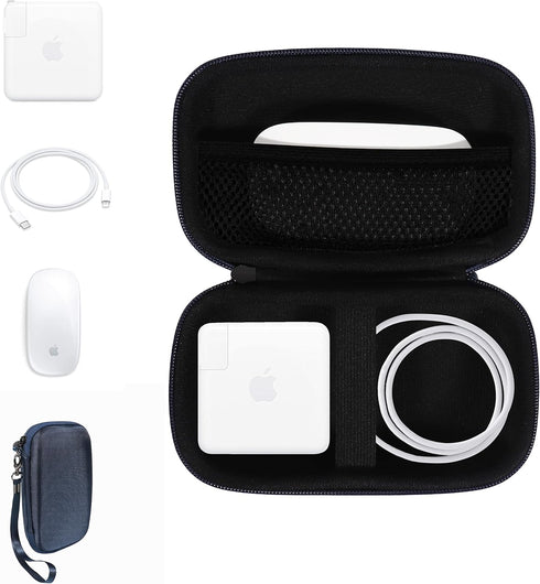 All in One Case for MacBook Accessories, MacBook Pro, Air Charger, Magic Mouse, USB Hub (Blue)