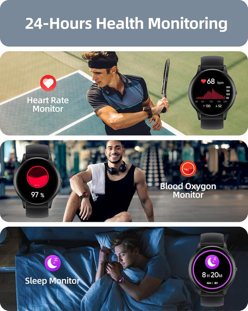 Parsonver Smart Watch for Men Women, HD Screen Fitness Tracker, IP68 Waterproof, 100+ Sport Modes