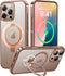 CASEKOO Desert Titanium Case - Rose Gold for iPhone 16 Pro Max, 360° Spin Magnetic Stand, 16FT Military Protection