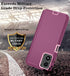 Qinmay Shockproof 3-Layer Case for Motorola Moto G Play 2024, with HD Screen Protector (Wine Red Pink)