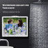 Shower Tablet Holder Waterproof, Wall Mounted Bathroom Case with Rotation and Anti-Fog Screen for 11 inches (Black)