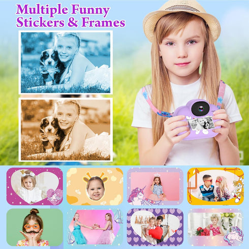Trayoo 3 4 5 6 7 8 9 10 Kids Camera Instant Print, Kids Digital Camera Instant, Portable Kids Camera Christmas Birthday