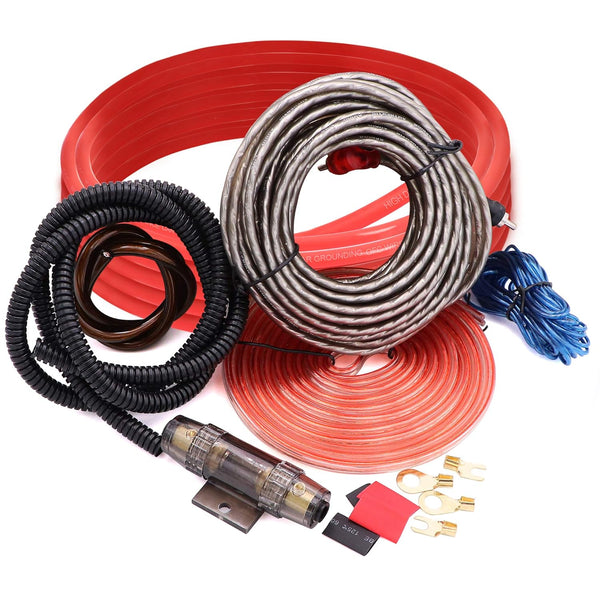 Jeemiter 4 Gauge Car Amp Wiring Kit for Subwoofer, Amplifier Install Wiring Kits for Radio, Speakers, and Connections