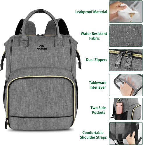 Backpack 15.6 Inch Backpack Backpacks MATEIN Lunch for Women, Laptop with Lunch Compartment, Lightweight Work