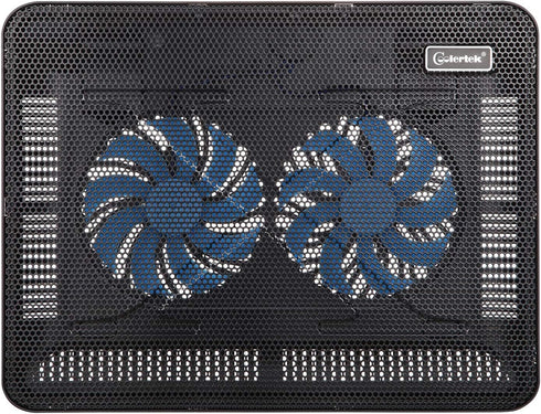Laptop Cooling Pad, Coolertek Portable Slim Quiet Laptop Notebook Cooler Cooling Pad Stand with 2 Blue LED Fans, USB Powered, Adjustable Angled, Fits 11-14 Inch Laptop