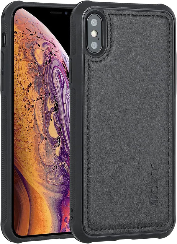 molzar MAG Series Case for iPhone Xs and iPhone X - Built-in Metal Plate for Magnetic Mount, Qi-Certified Chargers,