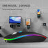 TENMOS Wireless Bluetooth Mouse, LED Slim (Bluetooth 5.1/5.0 + USB) 2.4GHz Rechargeable Silent Mouse with Type C