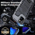Mitywah Waterproof Case for iPhone 13, Heavy Duty Military Grade Phone Case with Built-in Screen Protector, Black