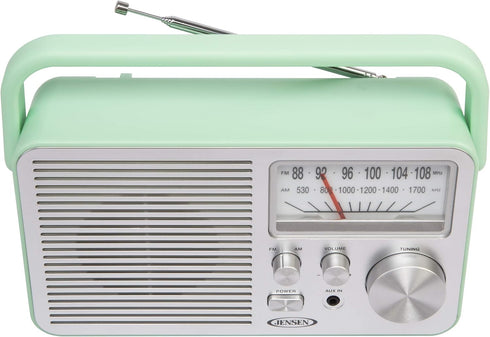 JENSEN MR-750-GR MR-750 Portable AM/FM Radio, Green