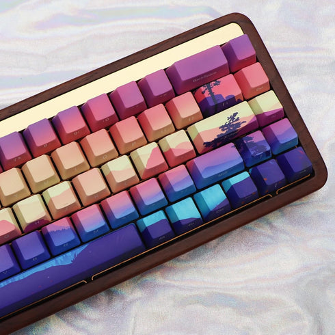 JSJT Keycaps 65 Percent-Side Printed Keycaps, 68 Keys Custom Keycaps, OEM Profile PBT Key Caps for Cherry MX Switches