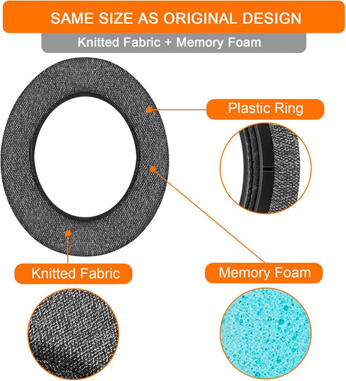 GVOEARS Replacement Ear Pads for Corsair HS70 Pro HS60 HS50, Durable Knitted Gaming Headset Noise Isolation Cushions
