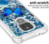 Moto G Play 2021 Case with Tempered Glass Screen Protector - Glitter Bling Floating Liquid Sparkle Soft TPU Case, Blue
