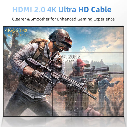 4K 50FT 2.0 4K@60Hz 2K@120Hz, 3D PS4/PS5 Diyanisly Hdmi Cable Ultra, High Speed HDMI Cable, Support ARC, Ethernet Audio