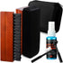 6 Pcs Vinyl Record Cleaning Kit, Includes Velvet Soft Brush, Nylon Brush, Microfiber Brush, Cleaner Fluid (Red Brown)