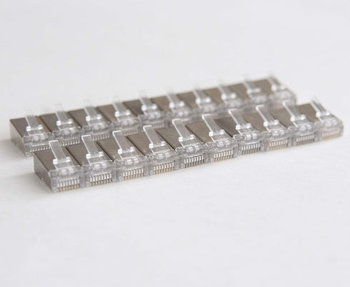 Shielded rj45 cat6 cat 6a connectors Gold Plated Cat6 Pass Through Connectors 23awg Cat6 Shielded Cat6/Cat6a Modular Plugs Ethernet Ends (60 PCS) by Sabra Technologies