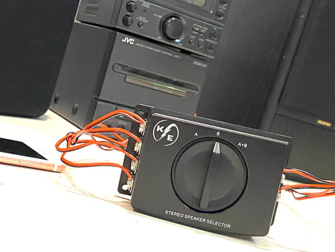 A/B A B A+B Stereo Speaker Selector Switcher Combiner 2 Way Black Box