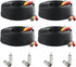 Postta BNC Video Power Cable (4 Pack, 150 Feet) for CCTV DVR Surveillance System with Eight Connectors