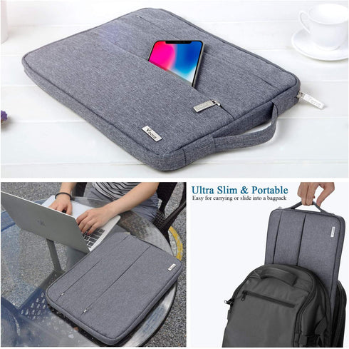 V Voova Laptop Sleeve Carrying Case 13-13.6 Inch for MacBook Air/Pro, Surface Laptop, Slim Cover Bag (Grey)