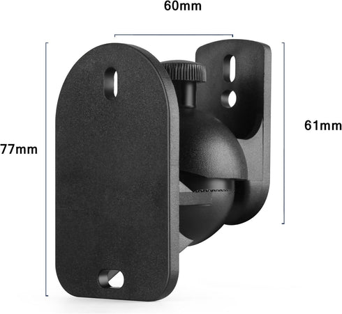 TNP Universal Satellite Speaker Wall Mount Bracket, Ceiling Mount Clamp with Adjustable Swivel and Tilt Angle - 6 Pack,