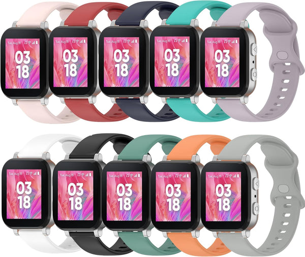 10-Pack Silicone Sport Bands for Gizmo Watch 3 2 1/Gabb Watch 3 2 1, Breathable Waterproof Replacement Straps