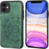 Vaburs Compatible with iPhone 11 Case Wallet, Embossed Mandala Pattern Flower, PU Leather Flip Shockproof Cover