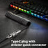 GUNMJO Pro Custom Coiled USB C Cable, 1.5M, Carbon Black, for Gaming Keyboards, Double-Sleeved, Detachable Metal