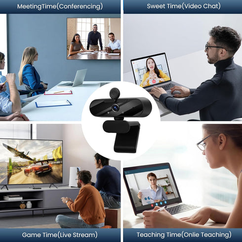 MTORED 1080P Conferencing-2(Grey) USB HD Video Webcam and Wide Angle Camera with Built-in Microphone and Rotatable