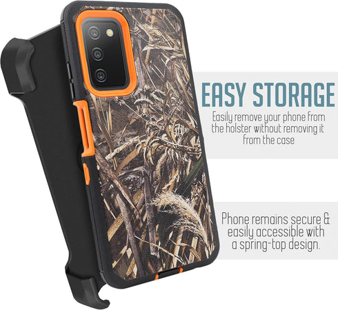 Designed for Samsung Galaxy A03S Shockproof Holster Case, Tough Rubber Rugged Hybrid with Built-in Screen Protector