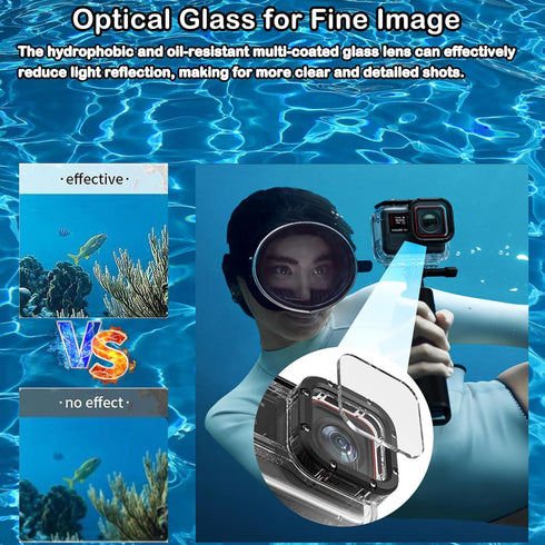 PCTC 60M Waterproof Case for Insta360 Ace Pro - Protective Underwater Dive Housing Shell with Bracket Accessories