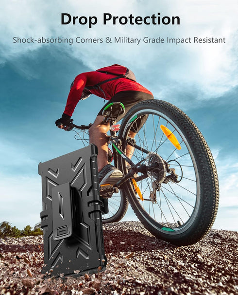 FNTCASE for Samsung Galaxy S22 Ultra, Built-in Screen Protector & Kickstand, Rugged Heavy Duty Shockproof Cover (Black)