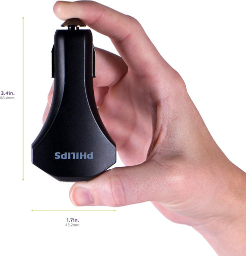 Philips 60W USB-C Laptop/Phone/Tablet Car Charger, Power Delivery for Type C Devices, Great for Travel DLP2759Q/37