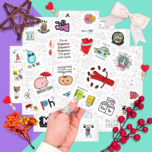 BulbaCraft 100Pcs Science Stickers for Students - Science Class Room Decor, Waterproof Vinyl Decals, Gifts for Women
