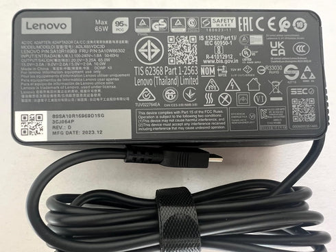 Original Lenovo 65W USB Type C AC Adapter for ThinkPad T14, T15, E14, E15, X1 Carbon, Compatible P/N: ADLX65YDC3D