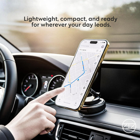 ZIZ 360 Heavy Duty Magnetic Phone Holder Vacuum Suction Mount Foldable, Adjustable, Car/Office/Gym - Dashboard