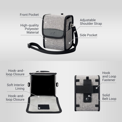 JJC Portable Travel Camera Case Pouch with Strap for Fuji Fujifilm X100VI, Ricoh GR IIIx, Sony A6700, Nikon Z30 & More