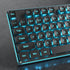 Owpkeenthy Black Full-Size Computer Keyboard, Quiet Ice Blue Backlit Typewriter Gaming Keyboard with Cool Square Punk