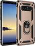 Military Grade Shockproof Case for Samsung Galaxy Note 8, 360 Metal Rotating Ring Kickstand Holder, Built-in Magnetic